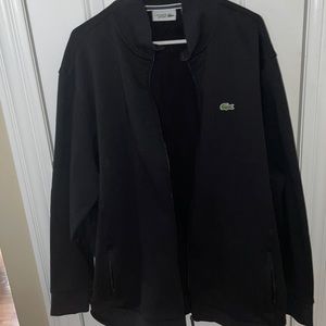 Men's Zippered Stand-Up Collar Piqué Fleece Jacket